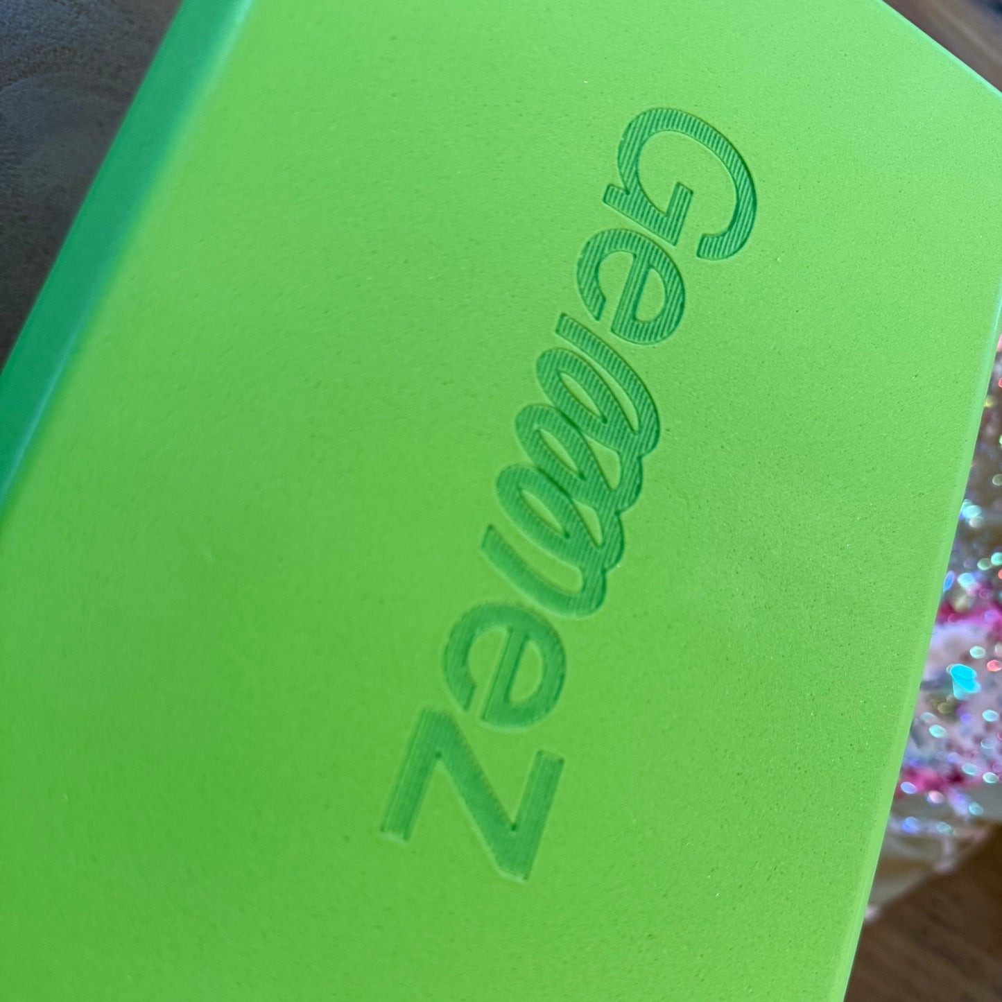 Green Gemmez brand Yoga block