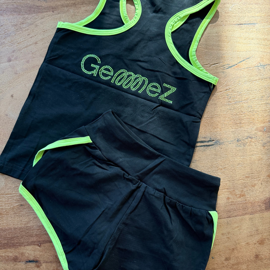 Tank top and Shorts set with Rhinestones