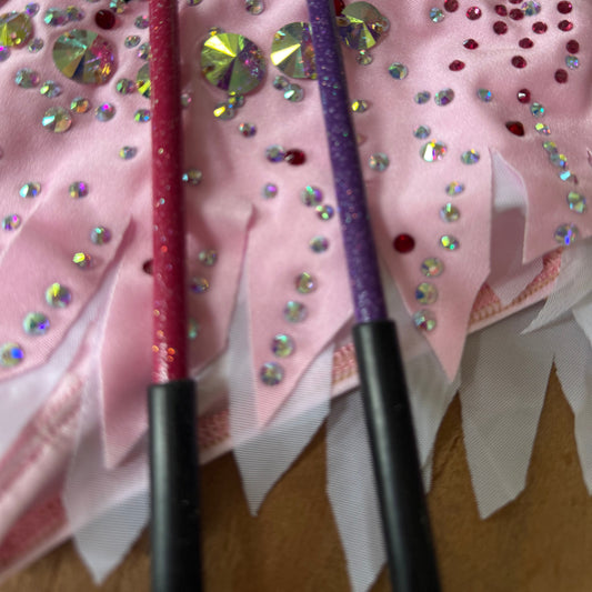 two Glitter fibreglass Ribbon Sticks