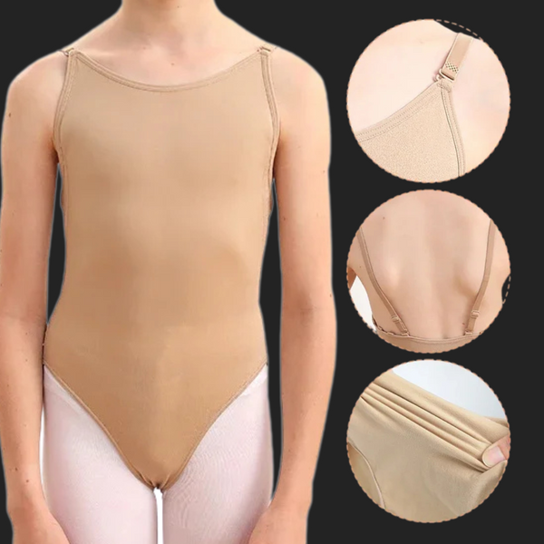 Justaucorps de base couleur nude - bretelles ajustables